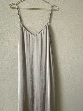 Show Me Your MuMu Slip Satin Maxi Dress in Silver